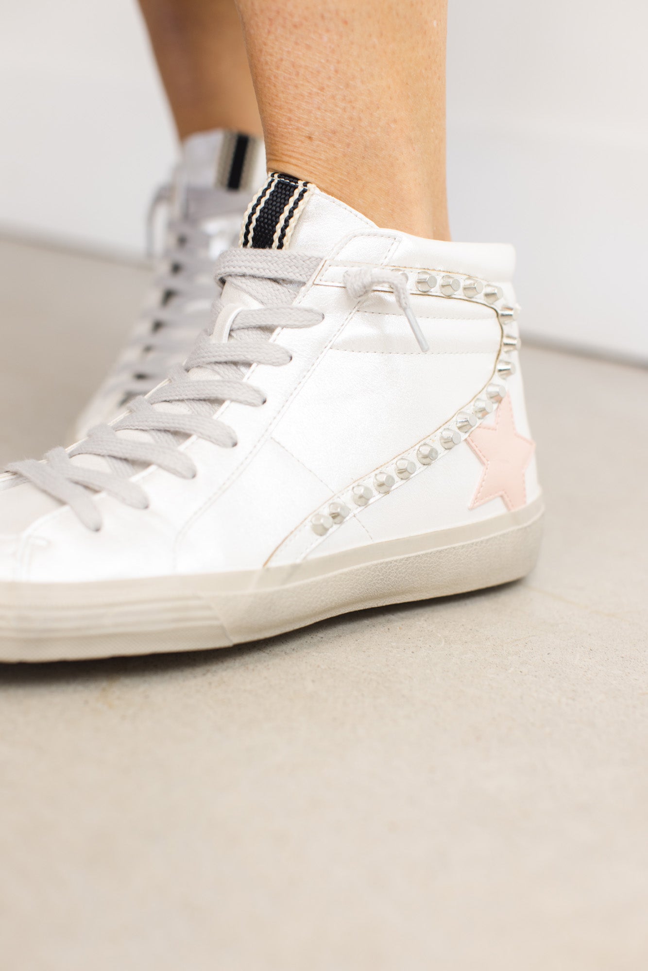 Pearl Pink High-Top Star Sneaker – Flower Wild