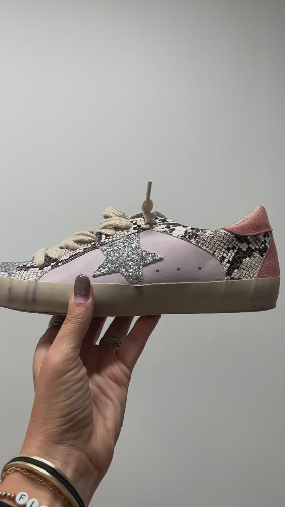 
                  
                    Load and play video in Gallery viewer, Glitter &amp;amp; Snake Star Sneaker
                  
                