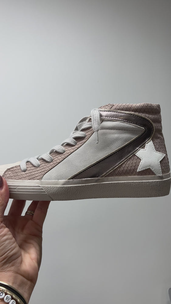 
                  
                    Load and play video in Gallery viewer, Roxanne Taupe High-Top Sneaker
                  
                