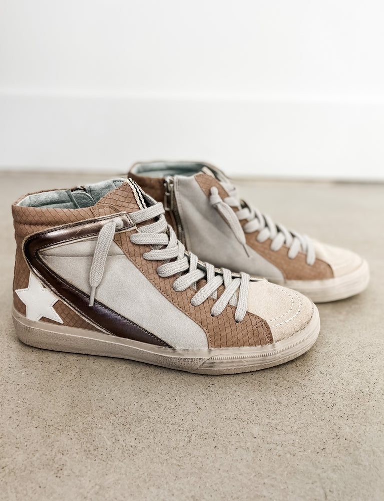 Roxanne Taupe High-Top Sneaker